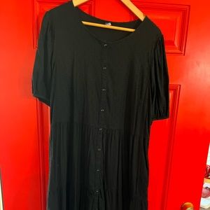 Old Navy black Swiss dot midi dress size large
